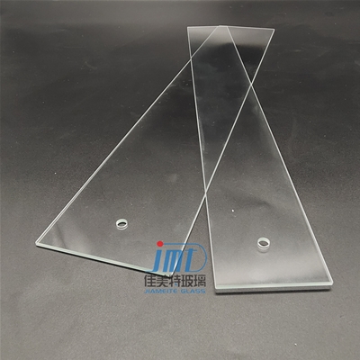 2mm Tempered ultra clear Glass with CNC Smooth Glass Edge and Glass Holes